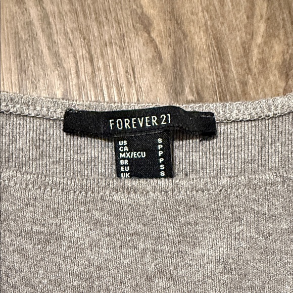 Forever 21 Gray Square Neck Crop Top - Picture 3 of 4